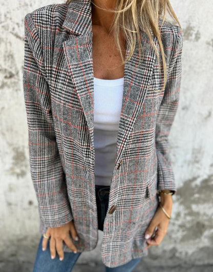 Veste Rétro Femme Houndstooth – Élégante et Polyvalente chez Dressing Chill