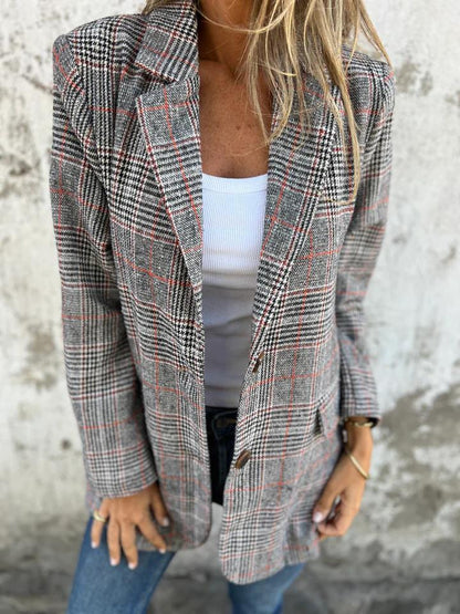 Veste Rétro Femme Houndstooth – Élégante et Polyvalente chez Dressing Chill