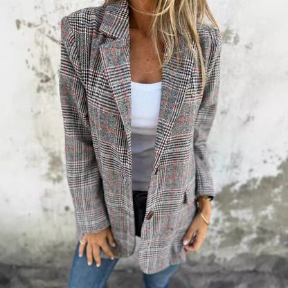 Veste Rétro Femme Houndstooth – Élégante et Polyvalente chez Dressing Chill