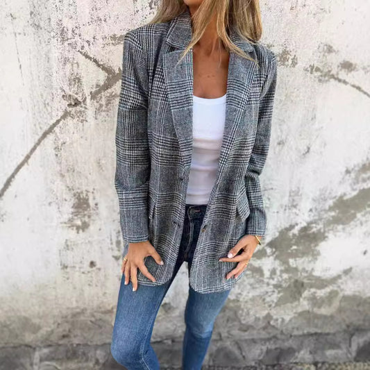 Veste Rétro Femme Houndstooth – Élégante et Polyvalente chez Dressing Chill