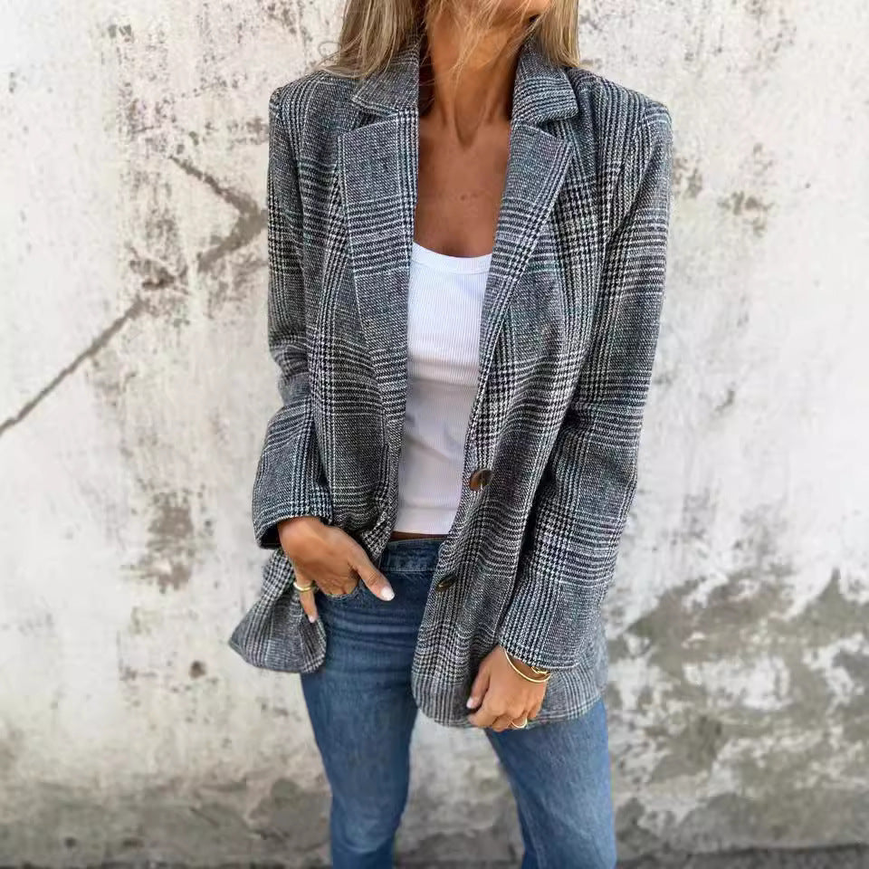 Veste Rétro Femme Houndstooth – Élégante et Polyvalente chez Dressing Chill