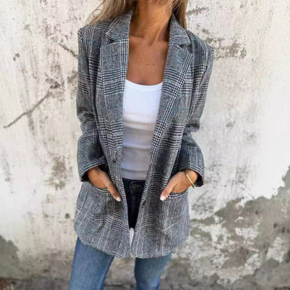 Veste Rétro Femme Houndstooth – Élégante et Polyvalente chez Dressing Chill